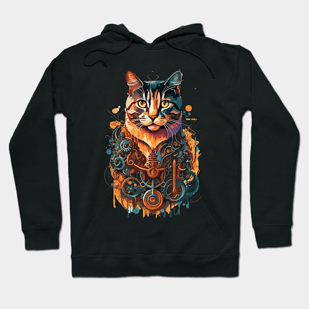 Futuristic Feline Hoodie by NerdsbyLeo